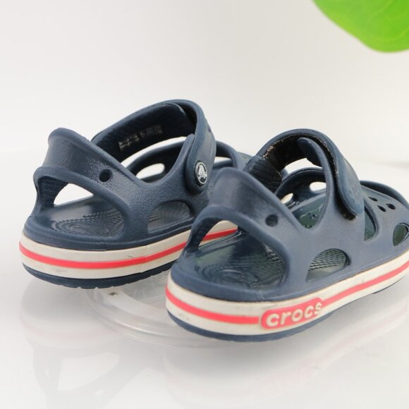 CROCS Boys Crocband II Sandal Size C 11 Big Kid 5y+ Navy Blue Adjustable Strap - Picture 5 of 11